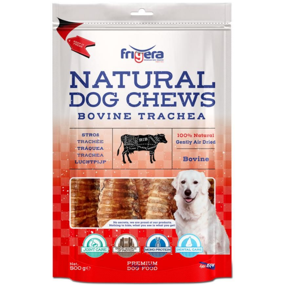 Natural Dog Chews | Okseluftrør 500g