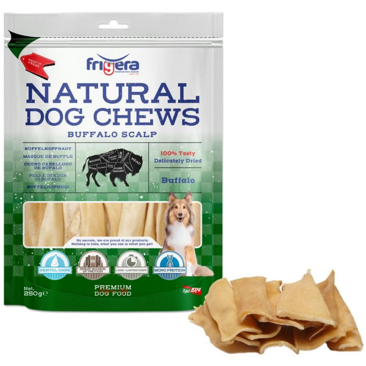 Natural Dog Chews | Bøffel Hovedbund