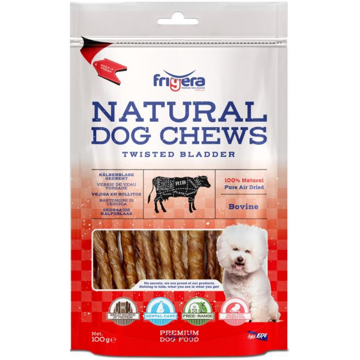 Natural Dog Chews | Okseblære 100g