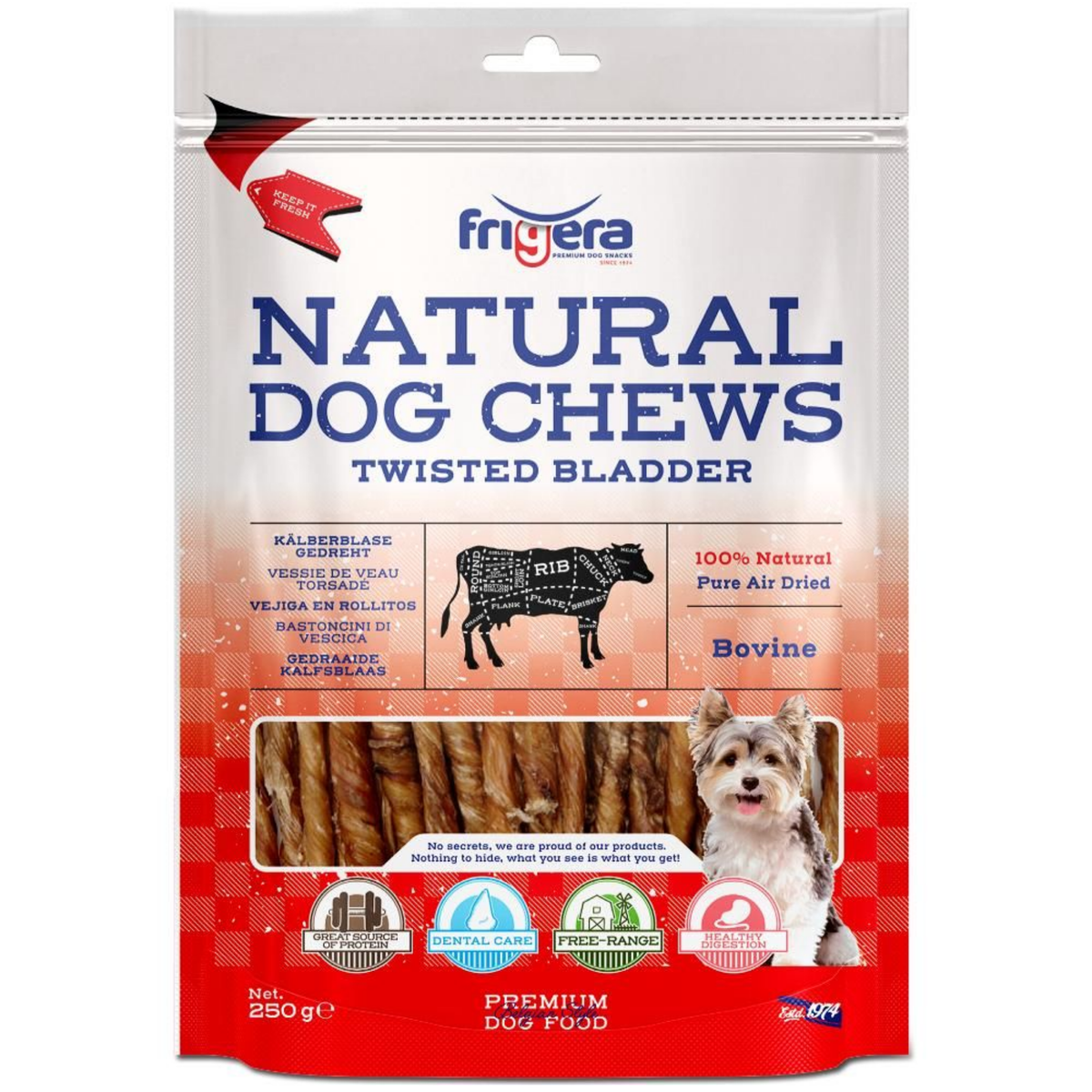 Natural Dog Chews | Okseblære 250g