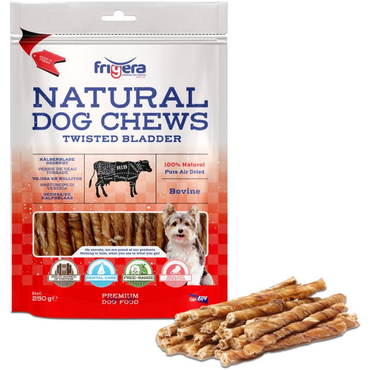 Natural Dog Chews | Okseblære 250g