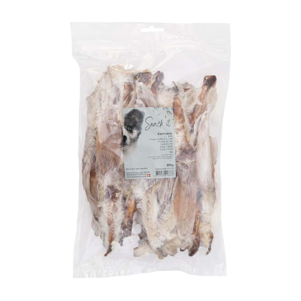 Snack'it | Kaninører m. pels Premium
